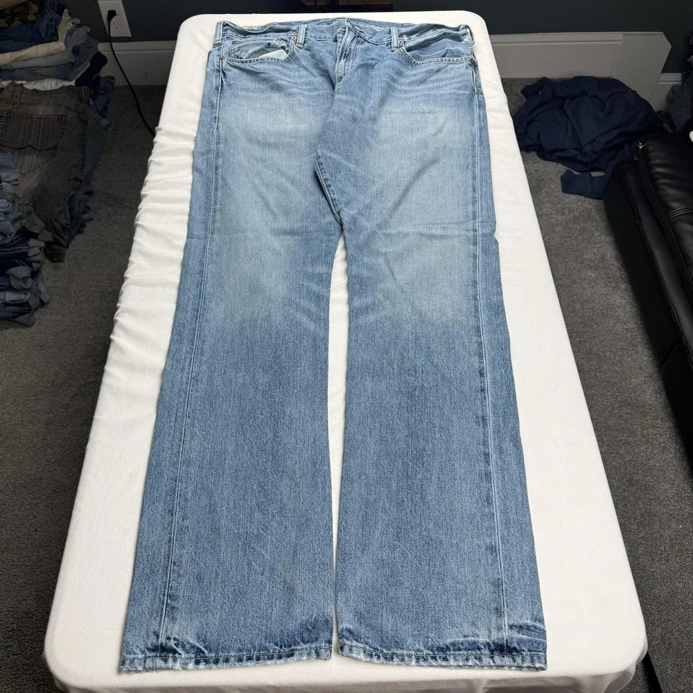 Polo Ralph Lauren Dungarees Jeans Mens 38x34 Blue Light Wash Straight Denim